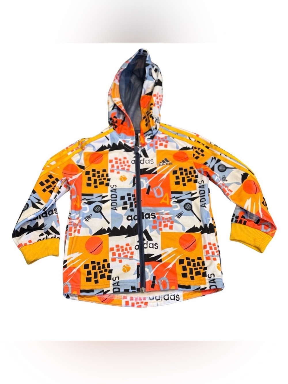 Adidas Toddler Zip Hoodie 2T Multicolor Graphic Track Jacket